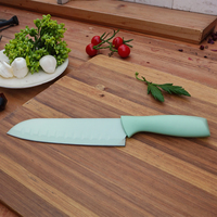 Ensemble de couteaux Santoku japonais professionnels de 7 pouces lame en céramique antiadhésive avec poignée en PP outil de cuisine en acier inoxydable