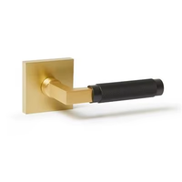 Poignée de porte à levier moleté en acier inoxydable 304 Smartoss, finition satinée/chromée, moderne, en forme de L, avec rosette, pour hôtels et appartements – Installation facile