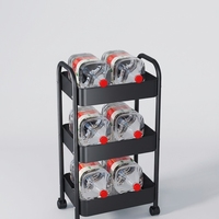 Carrito de Salón de Belleza de Plástico de Alta Gama con Base Móvil de 4 Ruedas y Cajones Multifuncionales para Manicura, Microblading y Peluquería