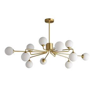 Candelabros modernos de lujo, lámpara redonda LED de cristal para sala de estar - Product Image 1