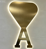 Enseigne LED moderne extérieure, lettres métalliques 3D lumineuses, logo éclairé, économie d'énergie, longue durée de vie, blanc chaud pour la décoration de façade de bâtiment