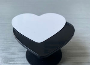 Venta al por mayor de soporte de teléfono móvil en blanco de sublimación con bolsa OPP, enchufes de teléfono de sublimación en blanco círculo en forma de corazón 2D soporte DIY - Product Image 4