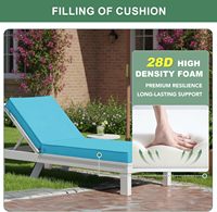Cojín de Espuma de Alta Densidad para Tumbona de Exterior, Impermeable, Personalizado de Fábrica, para Patio, Jardín, Piscina, Muebles de Hotel