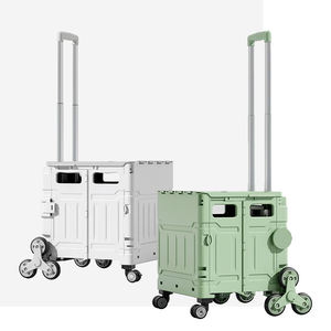 Chariot de courses pliable, organisateur de rangement, chariots de courses et chariots avec roues pour supermarché - Product Image 5