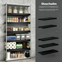 Lot de 5 couvre-étagères en fil métallique noir pour bois, 12x24 pouces, en panneau imperméable de 0,47 pouce d'épaisseur, pour garde-manger