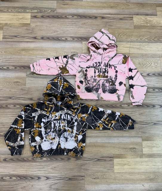 Clothing Manufacturer Hunting Camo Hoodie Custom Streetwear All Over Real Tree DTG Printed Camouflage  Zipper Hoodie Men