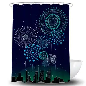 Dark Color Stocked Polyester Fabric Decoration Bath Curtain african american double swag shower curtain