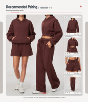 Ensemble de yoga deux pièces pour femmes, sweat-shirt à capuche court zippé et pantalon de survêtement à jambes larges, vêtements de sport décontractés pour l'hiver