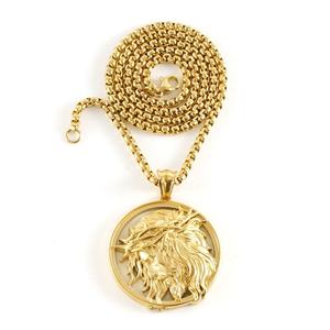 Collares Lincy con Corona de Espinas para Hombre, Joyería de Moda, Cadena de Caja de Acero Inoxidable que No se Deslustra, Colgante Redondo Católico de Jesús en Oro de 18K - Product Image 2