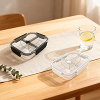 Boîte à lunch pour enfants 1L en TRITAN de qualité alimentaire, écologique, micro-ondable, anti-fuite, chauffable, à 3 compartiments, avec logo personnalisé – Meilleure vente