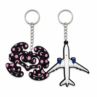 Porte-clés en PVC personnalisé en gros, forme abstraite, design avion, en caoutchouc souple découpé, souvenir, cadeau promotionnel en vrac