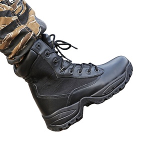 Bottes de mode noires unisexes de haute qualité en gros, mi-montantes, antidérapantes, à lacets, pour <span class=keywords><strong>homme</strong></span>, été - Product Image 1