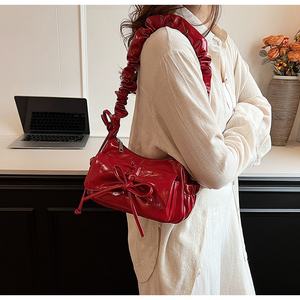 New Fashion High-End Women's Red PU Handbag with Zipper Closure Waterproof Polyester Lining Custom Logo ODM <b>Supply</b> - Product Image 4