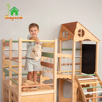 Grand mur d'escalade de salle de sport Montessori multifonctionnel pour aire de jeux intérieure pour enfants