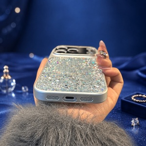 เคสโทรศัพท์แบบมีกลิตเตอร์สำหรับ iPhone วัสดุ PC หรูหรา ป้องกันแรงกระแทก พร้อมสายคล้อง - Product Image 6