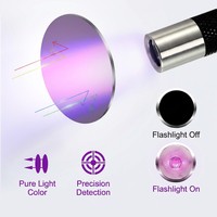 Linterna UV de 365nm, Recargable, de Acero Inoxidable 304, con Luz Blanca de 3W y Haz Enfocado de 9mm para Inspección de Fluorescencia