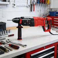 Perceuse à percussion industrielle professionnelle 220V, ensemble d'outils électriques filaires, marteau perforateur rotatif électrique