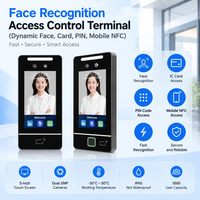 Contrôle d'accès autonome par reconnaissance faciale, écran tactile 5 pouces, empreinte digitale, 5000 visages, TCP IP WiFi DC12V, fourniture d'usine OEM ODM