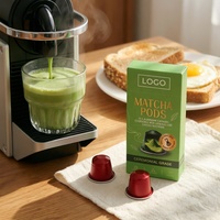 Capsules de thé vert matcha compatibles Nespresso en gros, capsules de thé vert à la fraise personnalisées sous marque privée, usine de capsules de thé en vrac OEM