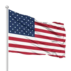 Дешевая Высококачественная утолщенная ткань из полиэстера, наружный подвесной флаг США