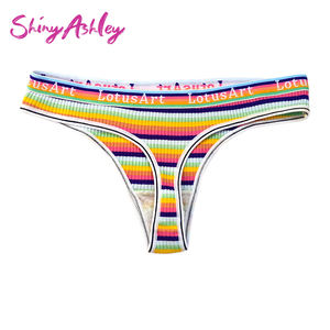 Bragas roscadas ODM Deportes Fitness Transpirable Hipster Bikini Cut Cheeky Tanga de mujer Ropa interior de algodón para mujer - Product Image 5