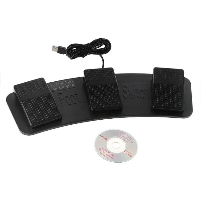 USB Triple Foot Switch Control Key Customized Computer Keyboard Mouse Action Pedal for Game Control Raspberry Pi Board One Year