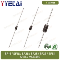 Diode redresseuse à récupération ultra-rapide SF16 SF18 SF26 SF28 SF36 SF54 MUR460 Axiale D0-41 DO-15 DO-021AD 1 2 3 4 5 A 200V 400V 600V