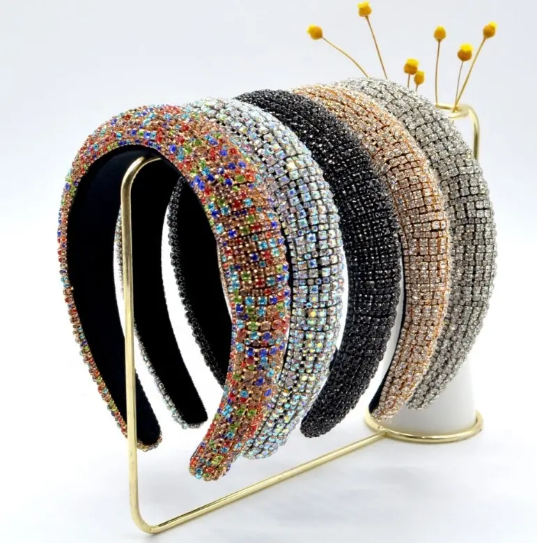 2020 New fashion luxury rhinestone beauty flannel party women hair accessories headbands