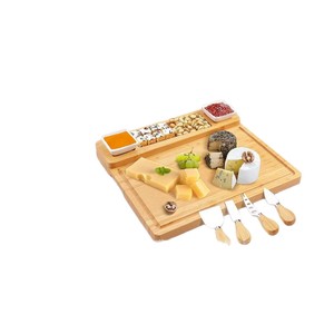 Plateau à fromage en bambou Qingxin avec ensemble de couteaux, planche de service multifonctionnelle pour la cuisine à domicile - Product Image 5