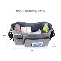 Accessoires universels pour poussette, organisateur pour bébé unisexe, sac suspendu portable en polyester 300D, logo personnalisé