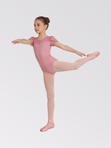 Justaucorps de ballet à manches courtes bouffantes <span class=keywords><strong>pour</strong></span> filles, avec nœud au dos et découpes, idéal <span class=keywords><strong>pour</strong></span> les cours de danse et l'entraînement - Product Image 3