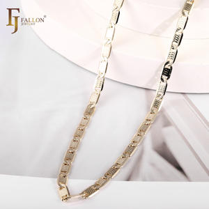 שרשראות מרינר פלטינה 4.1 מ\\\"מ של FJ Fallon, תכשיטי אופנה, מצופות בזהב 14 קראט על בסיס פליז, דוגמית זמינה - Product Image 2