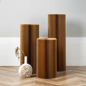 Trụ cột tròn hiển thị đứng xi lanh plinth với màn hình tròn với đầu <span class=keywords><strong>Acrylic</strong></span> xi lanh tổ ong tính năng có thể gập lại hiển thị đứng - Product Image 4