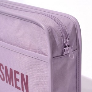 Makeup Pouch <b>Lavender</b> Coated Cotton Canvas Cosmetic <b>Bag</b> Stand Up Water Resistant Zipper Lettering Print Travel Wholesale - Product Image 4