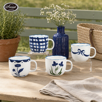 Ensemble de tasses à café en céramique SWT Classic Flower, soucoupe à pétales bouffants, tasse à thé, passe au lave-vaisselle, cadeau adorable, maison, bureau, café