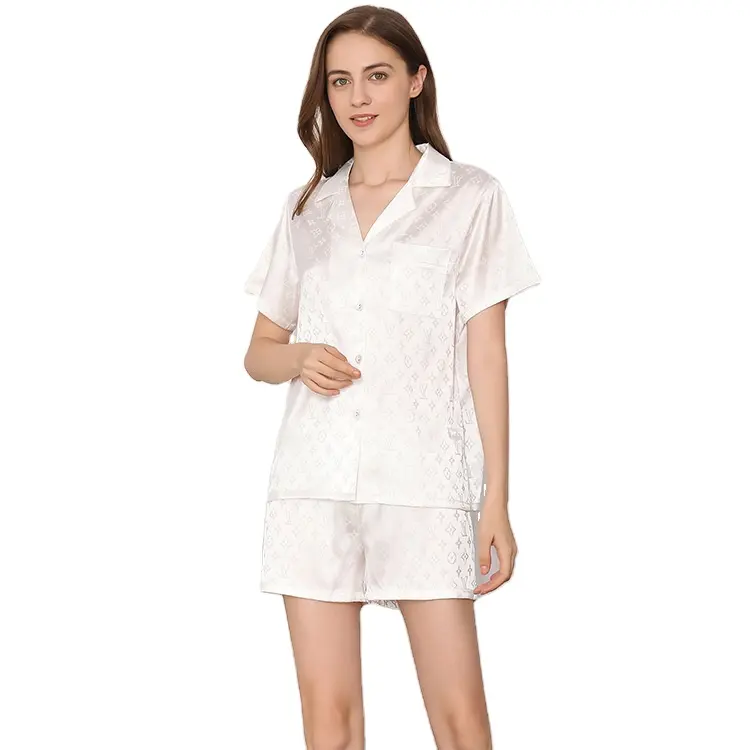 2020 Manufacturers Soft Ladies pijama Sexy Women two pieces Pajama Silk Satin Sleepwear Sets Cheap pajama set