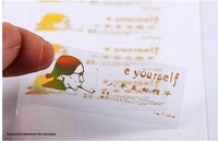 Étiquettes adhésives en PET imperméables gaufrées en papier couché or mat, personnalisables pour boissons, autocollants transparents, paquet individuel
