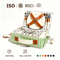 Sac de pique-nique pour 2 personnes - Panier de pique-nique avec couverture imperméable et accessoires - Panier de pique-nique avec bandoulière pour l'extérieur