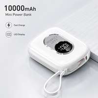 Petites batteries externes à charge rapide avec écran LED et câble intégré 10000 mAh – Batterie externe pour téléphone portable, capacité 10k, OEM