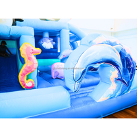 Portable Commercial Gonflable Océan Thème Rebond Maison Toboggan Combo Château Gonflable Videur Saut Aire De Jeux avec Piscine À Balles