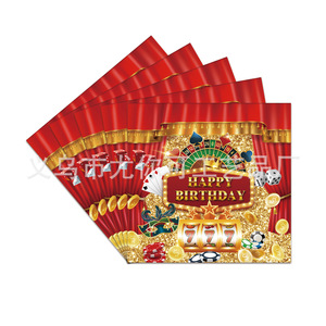 Casino Themed Party Supplies Disposable <b>Tablecloth</b> Plates Cutlery Birthday Decorations Set Gold Red Green - Product Image 4