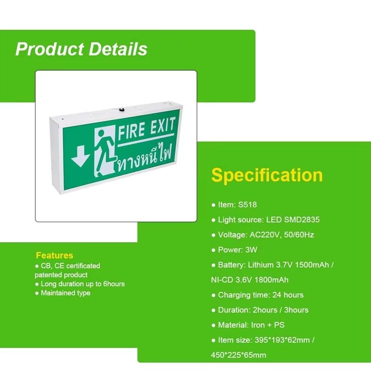 Led Emergency Sign Cover Ceiling Recessed Mounted Led Emergency Light Exit Sign Warning S In ...