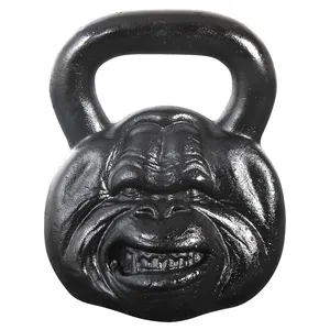 Penjualan Laris Peralatan Olahraga Kepala Monyet Kettlebell Fitness Set Olahraga Kettlebell Besi Cor Hitam