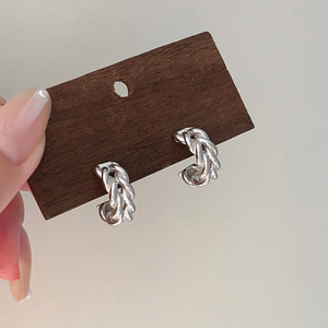Ruitai S925 Sterling <b>Silver</b> <b>Huggie</b> Earrings White 925 <b>Silver</b> Everyday Wear - Product Image 3