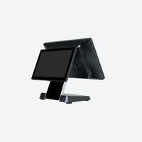 Caisse enregistreuse POS tout-en-un 15,6 pouces avec écran tactile capacitif 10 points, double écran, Wi-Fi 6, système Windows, 16 Go de RAM, 256 Go