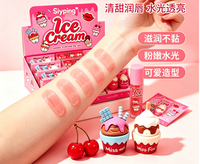 Huile repulpante pour les lèvres végane longue durée, hydratante et waterproof, effet brillant, en tubes emballages « Ice Cream Lip Gloss »