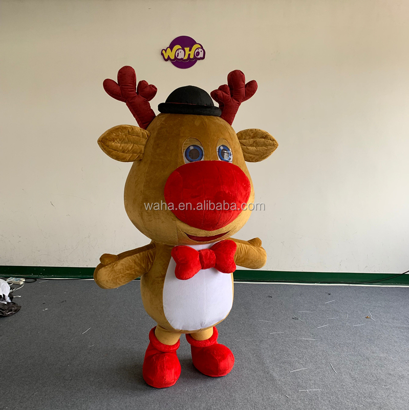 Disfraz de Reno inflable de Navidad, disfraz de Mascota de ciervo inflable para adultos