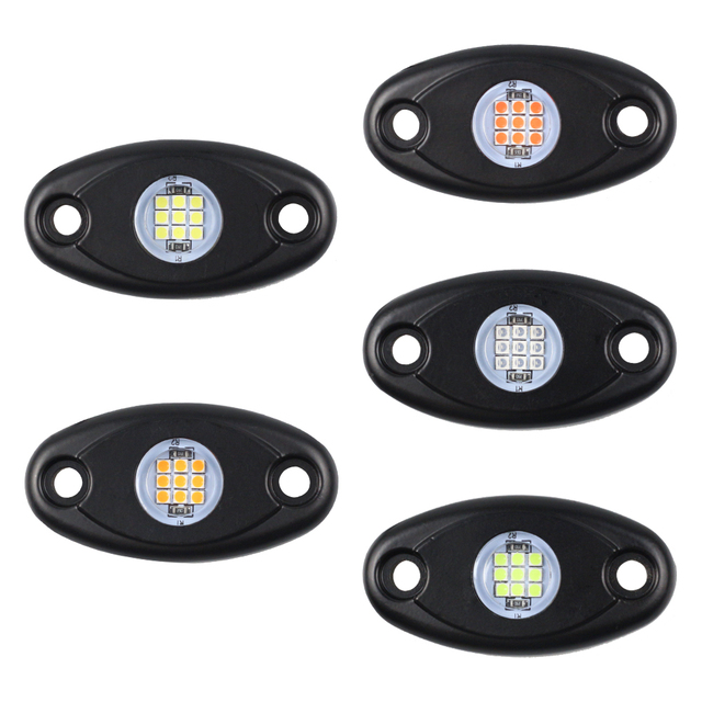 Waterproof 12V 24V LED Rock Lights for Trucks and Trailers - Red, Amber, White, Green, Blue Underbody Lighting