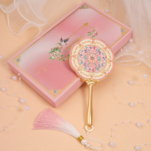 Gương trang điểm cầm tay kiểu cổ điển Trung Hoa, khung kim loại, tua rua, gương bỏ túi, có tính năng cá nhân hóa - Product Image 4