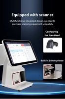 Android Win-dows POS System 15,6 pulgadas capacitiva todo en una pantalla táctil POS máquina caja registradora POS Terminal con impresora